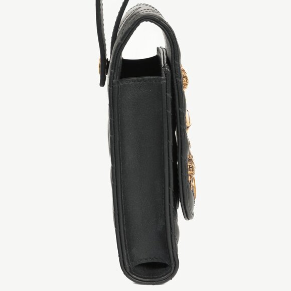 Gucci GG Marmont Black Quilted Leather Animal Studs Belt Pouch - Picture 3 of 9